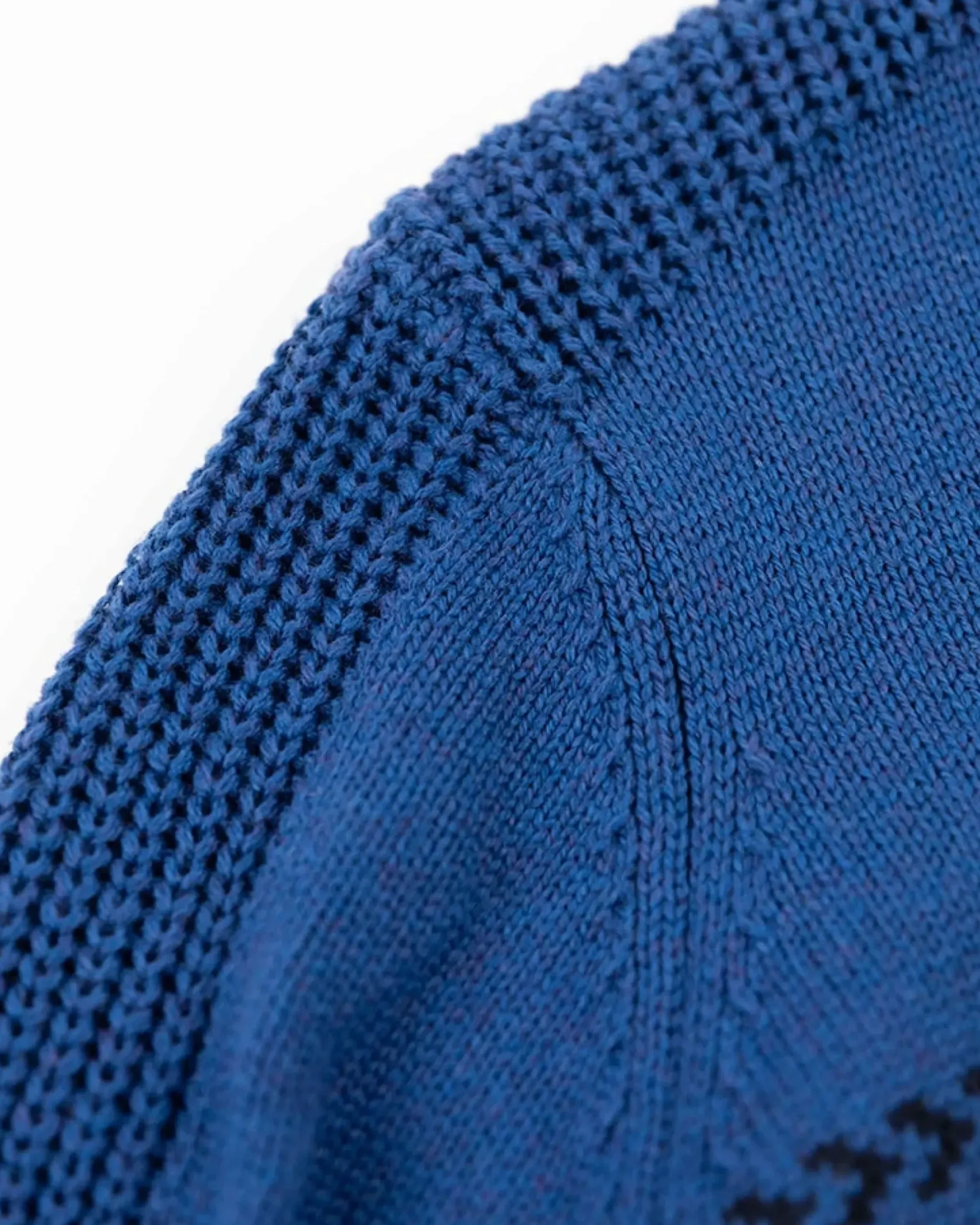 Gebreide trui met halve knoopssluiting - Bright Water Blue