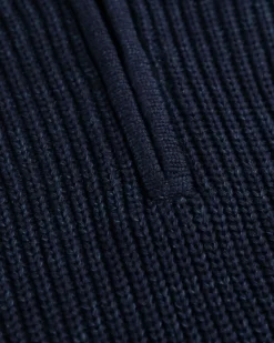 Gebreide trui met halve rits Drake - Ink Navy