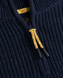 Gebreide trui met halve rits Drake - Ink Navy