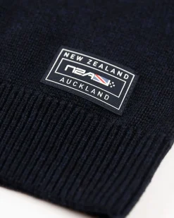 Gebreide trui met halve rits en accentkleuren - Milky Ecru