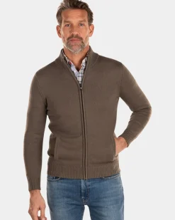Gebreid vest met rits - Misty Army