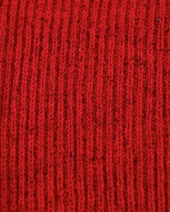 Gebreid vest van katoen en wol - Carmine red