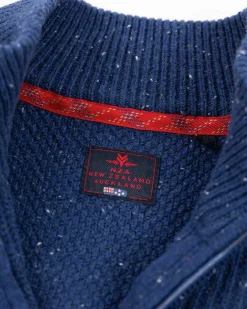 Gebreid vest van katoen en wol - Bright Water Blue