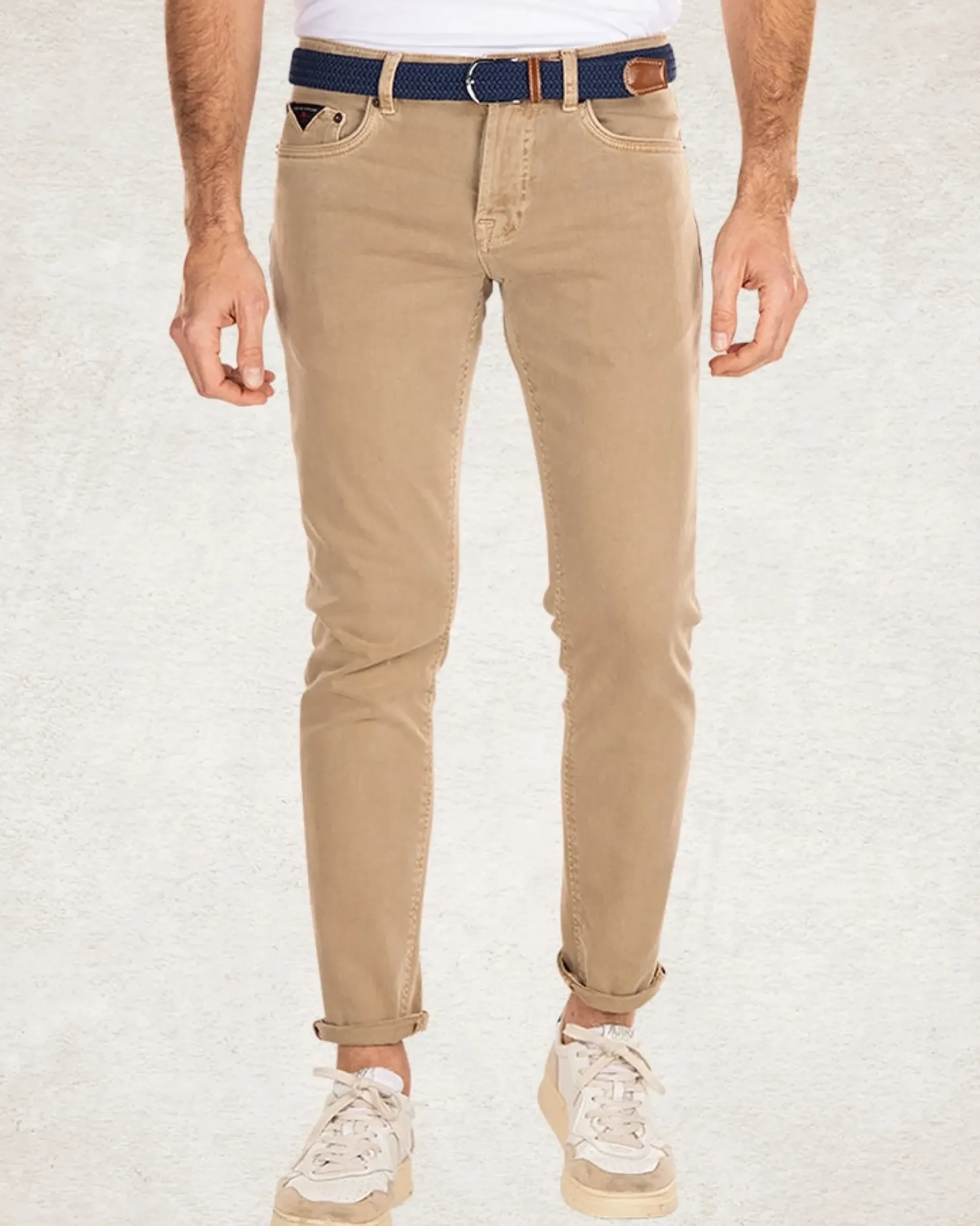 Gekleurde 5 pocket stretch jeans - Sand Stone