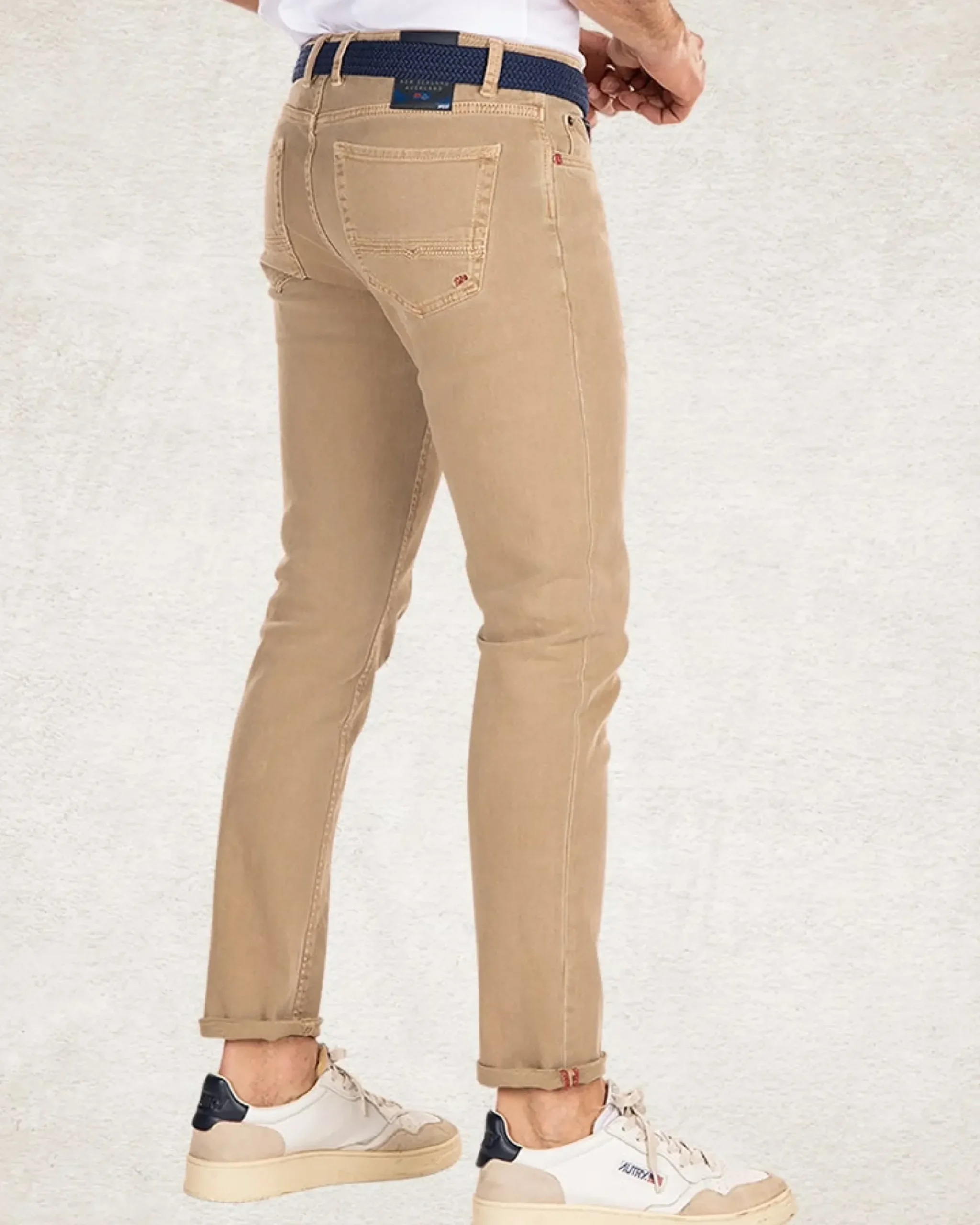 Gekleurde 5 pocket stretch jeans - Sand Stone