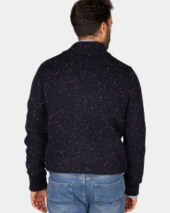 Gemêleerd donkerblauw wollen vest - Winter Navy