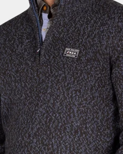 Gemêleerde donkerbruine wollen pullover - Dark Mocca