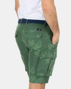 Geprinte linnen katoenen cargo shorts - Active Army