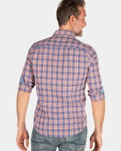 Geruit blauw en roze overhemd - Dusk Navy
