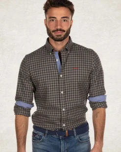 Geruit katoenen flannel overhemd - Army Ground