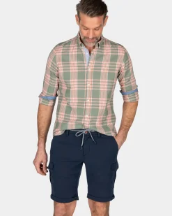 Geruit overhemd roze en groen - Mellow Army