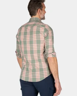 Geruit overhemd roze en groen - Mellow Army