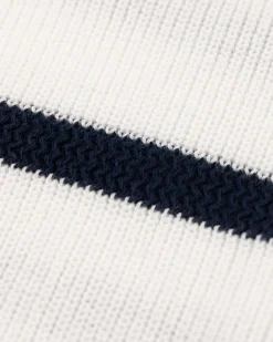 Gestreepte trui met ronde hals ecru zwart - Dusty Ecru