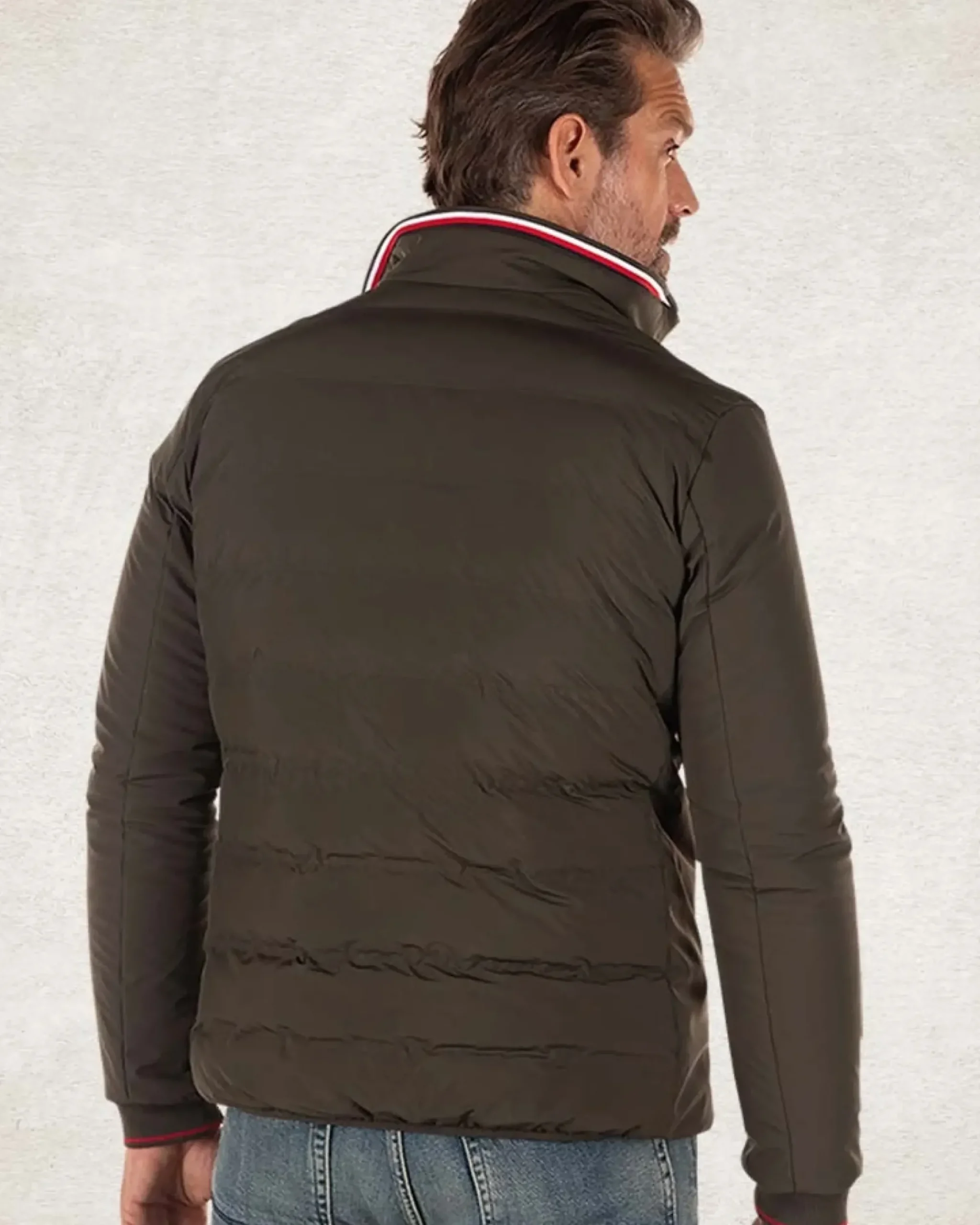 Gewatteerde effen jas - Smoked Green