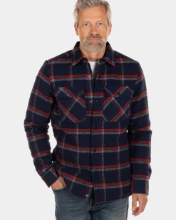 Gewatteerde flanellen overhemd - Ink Navy