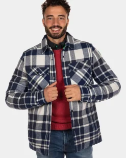 Gewatteerd geruit overhemd Opihi - Steady Navy