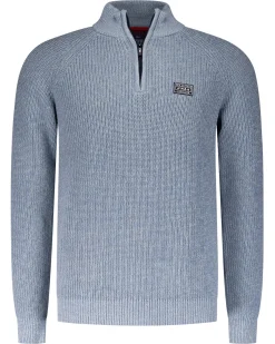 Grijze katoenen trui met halve rits - Brave Blue