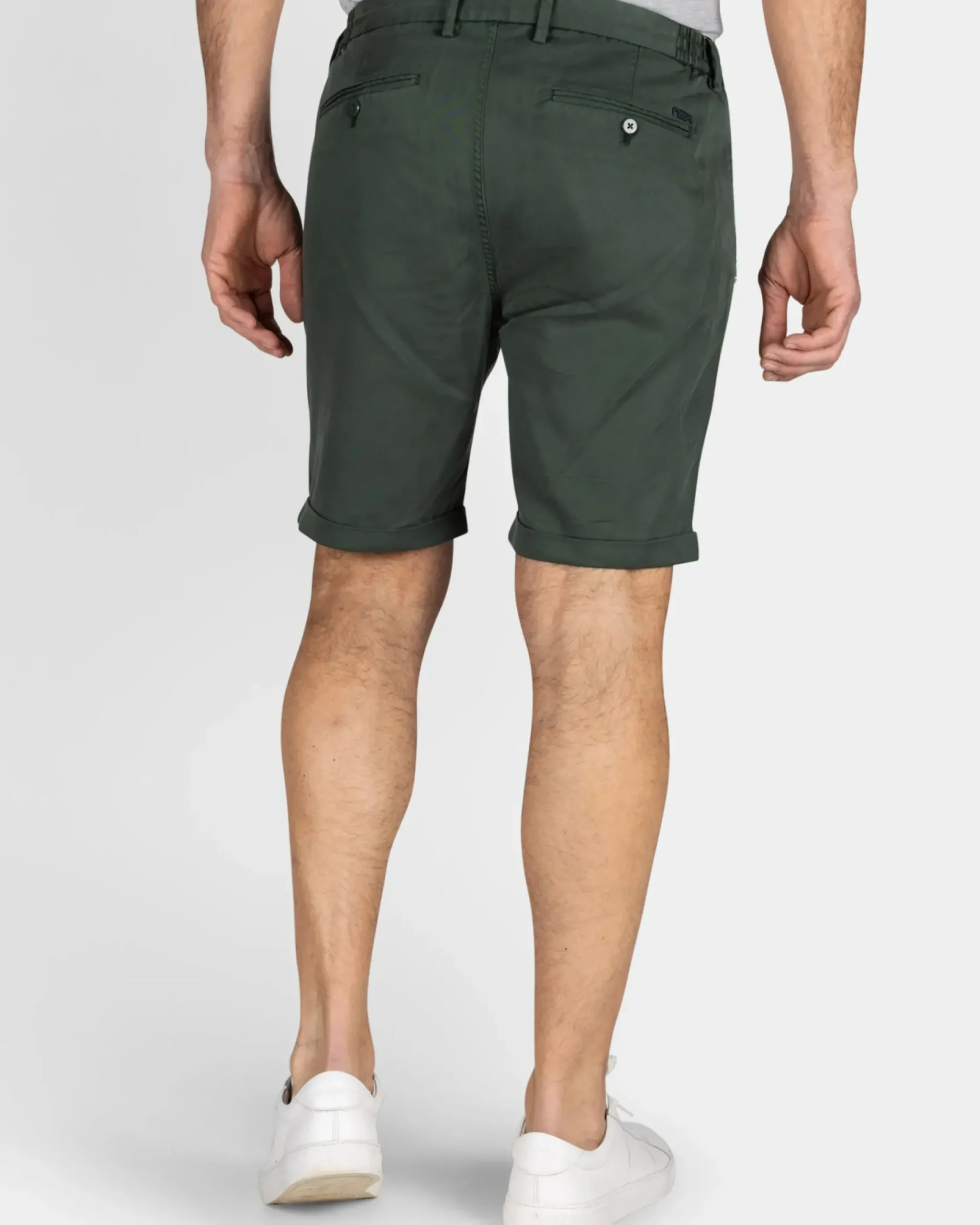 Groen chino short met stretch
