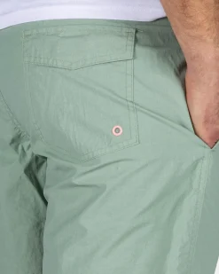Groene effen zwembroek met lycra binnenbroek