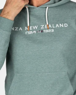 Groene hoodie met tekst op de borst - Pebble Green