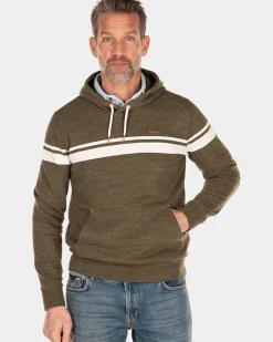Groene hoodie met witte streep - Jacket Army