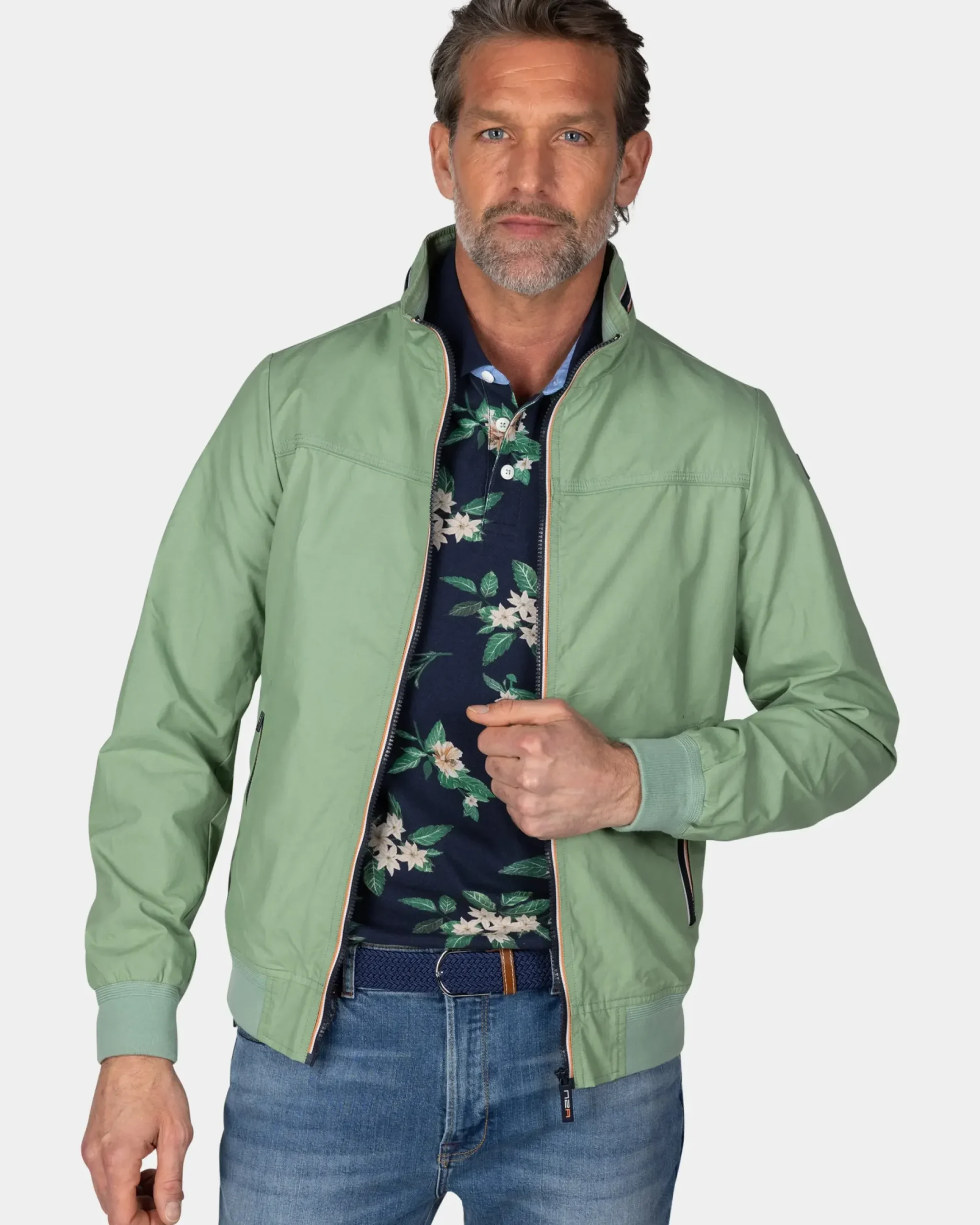 Groene katoenen bomber