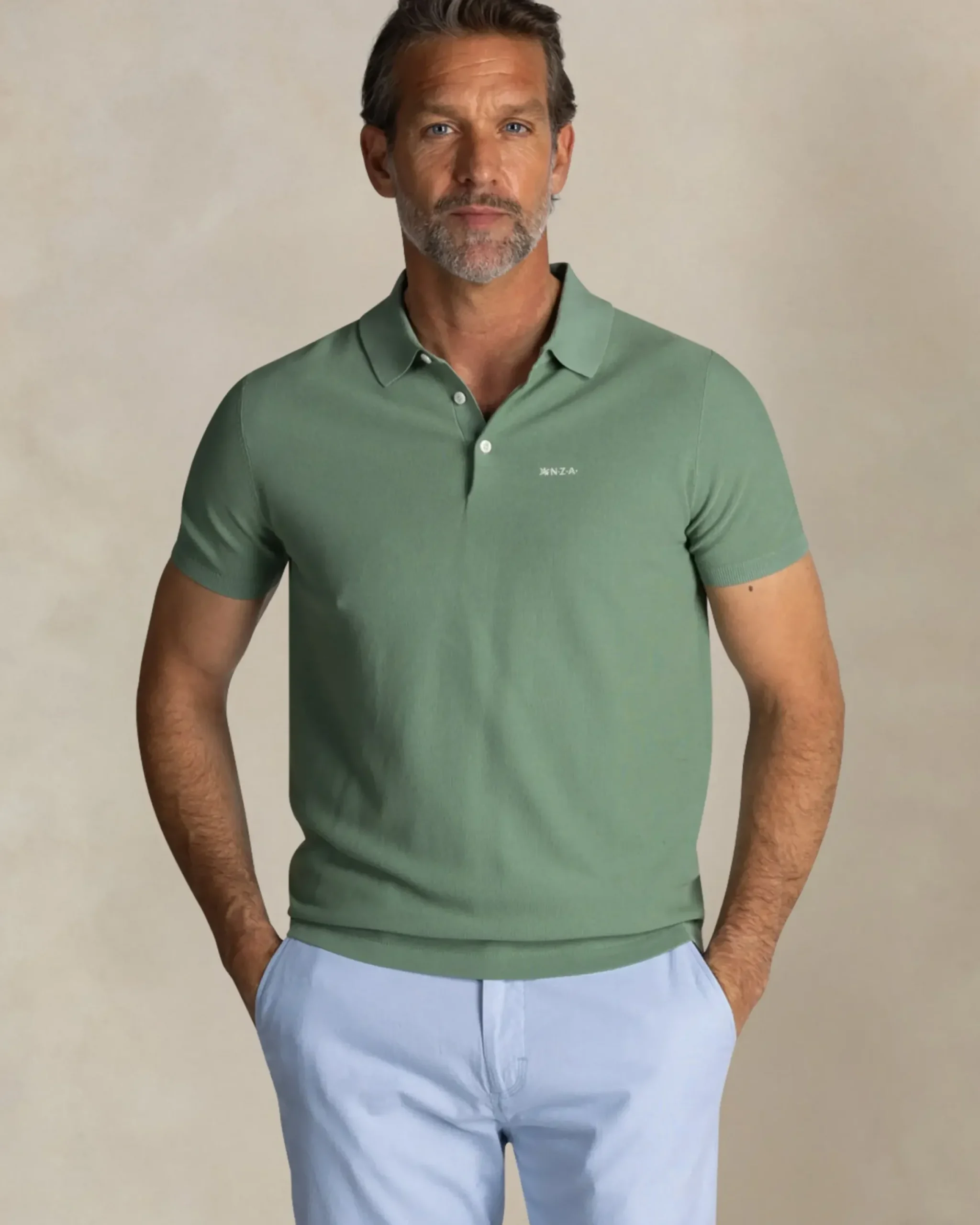 Groene katoenen polo