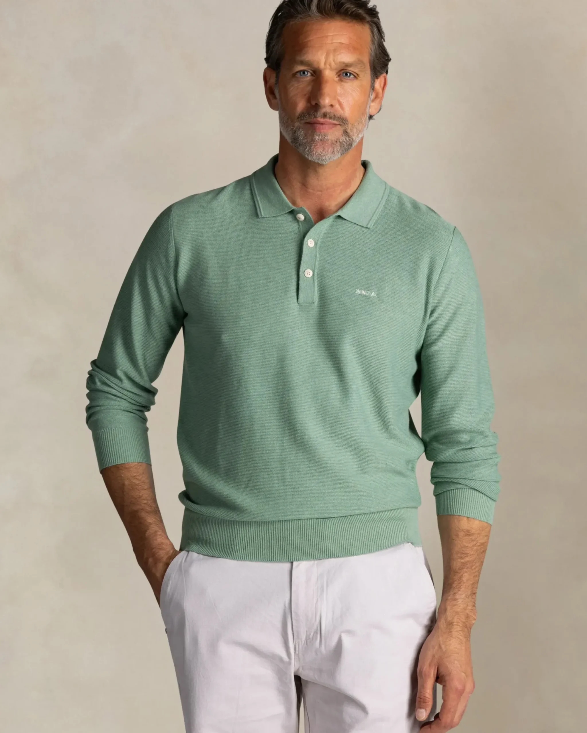 Groene katoenen rugbysweater
