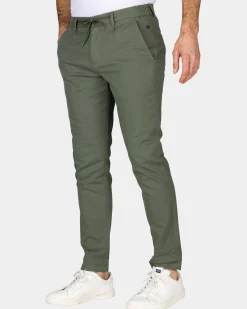 Groene katoenen stretch chino