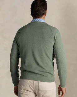 Groene katoenen trui met ronde hals