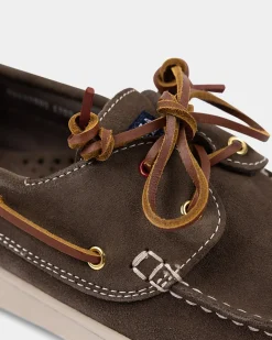Groene leren bootschoenen