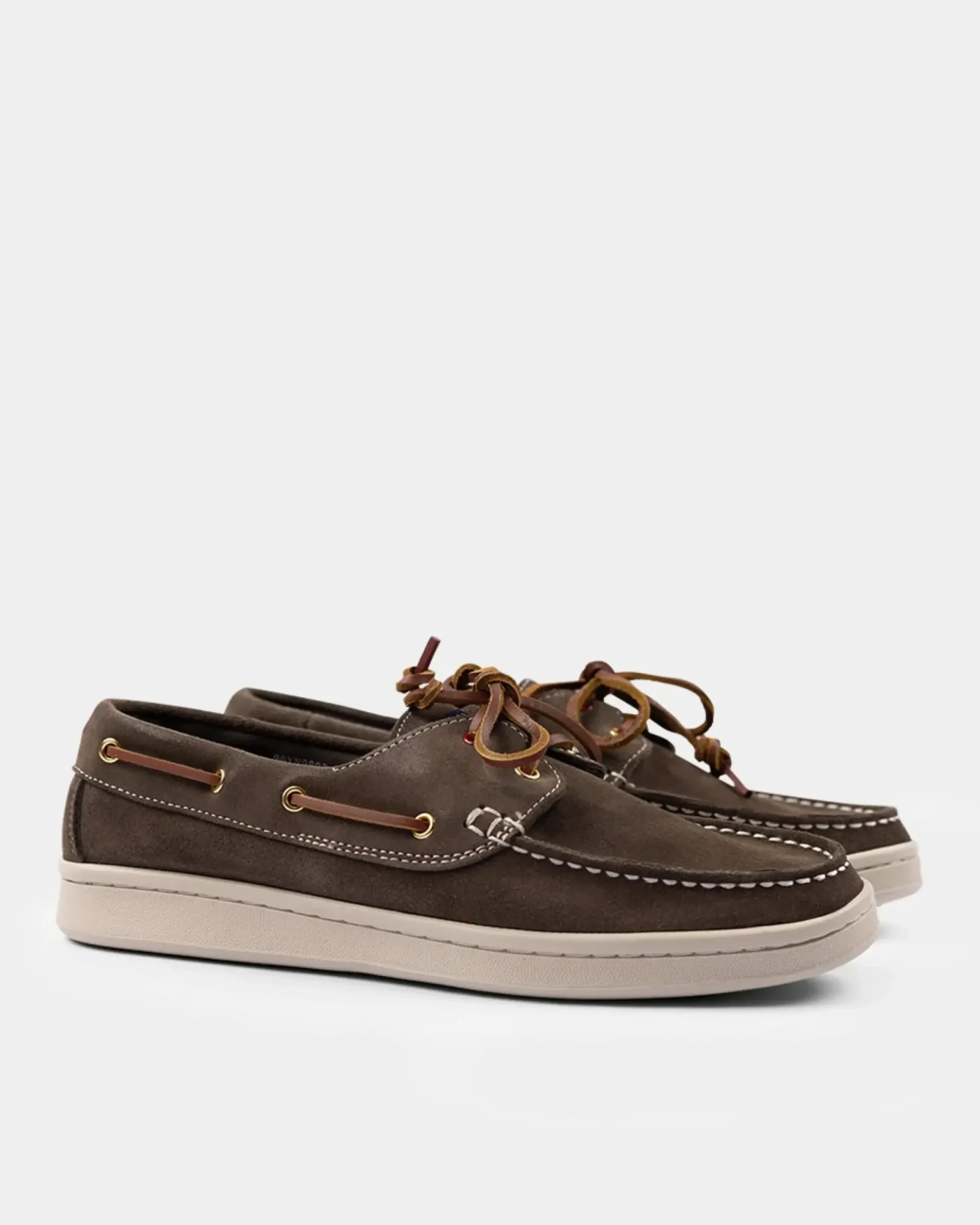 Groene leren bootschoenen