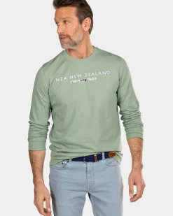 Groene longsleeve met ronde hals - Sage