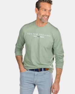 Groene longsleeve met ronde hals - Sage