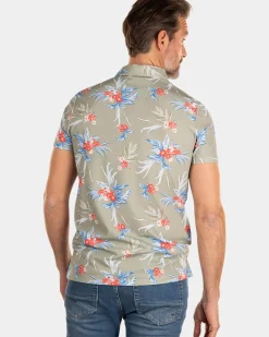Groene polo met bloemenprint - Misty Army