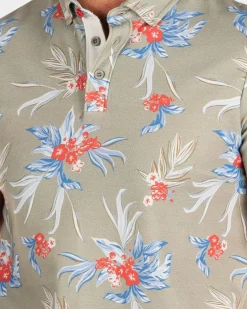 Groene polo met bloemenprint - Misty Army