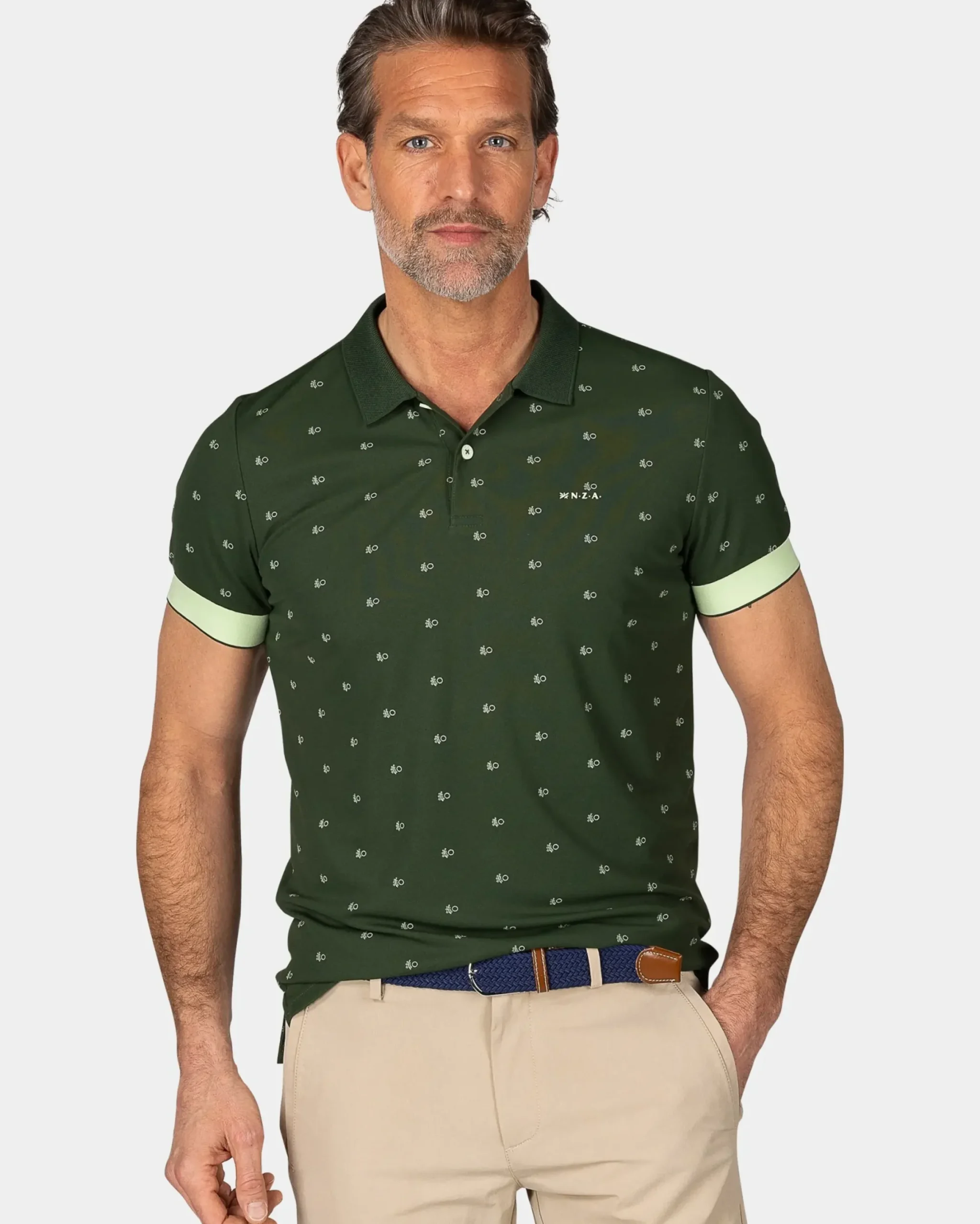 Groene polo met kleine print