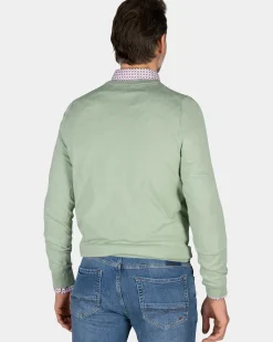 Groene trui met ronde hals