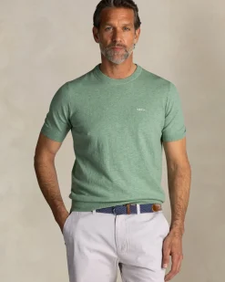 Groen katoenen gebreid T-shirt