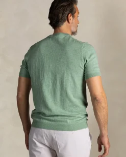 Groen katoenen gebreid T-shirt