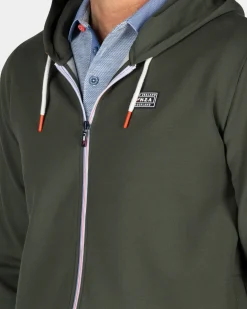 Groen vest met capuchon
