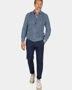 Grofgebreid blauw vest - Brave Blue