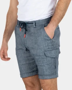 Katoenen cargo korte broek - Key Navy