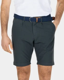 Katoenen chino korte broek - Green Grey