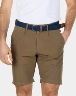 Katoenen chino korte broek - Tobacco Brown