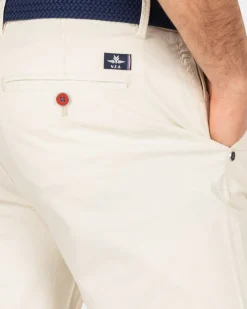 Katoenen chino met stretch - Cream