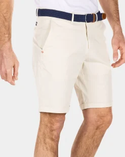 Katoenen chino shorts - Cream
