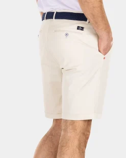 Katoenen chino shorts - Cream