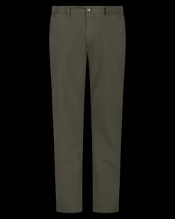 Katoenen donkergroene chino - Gravel Green