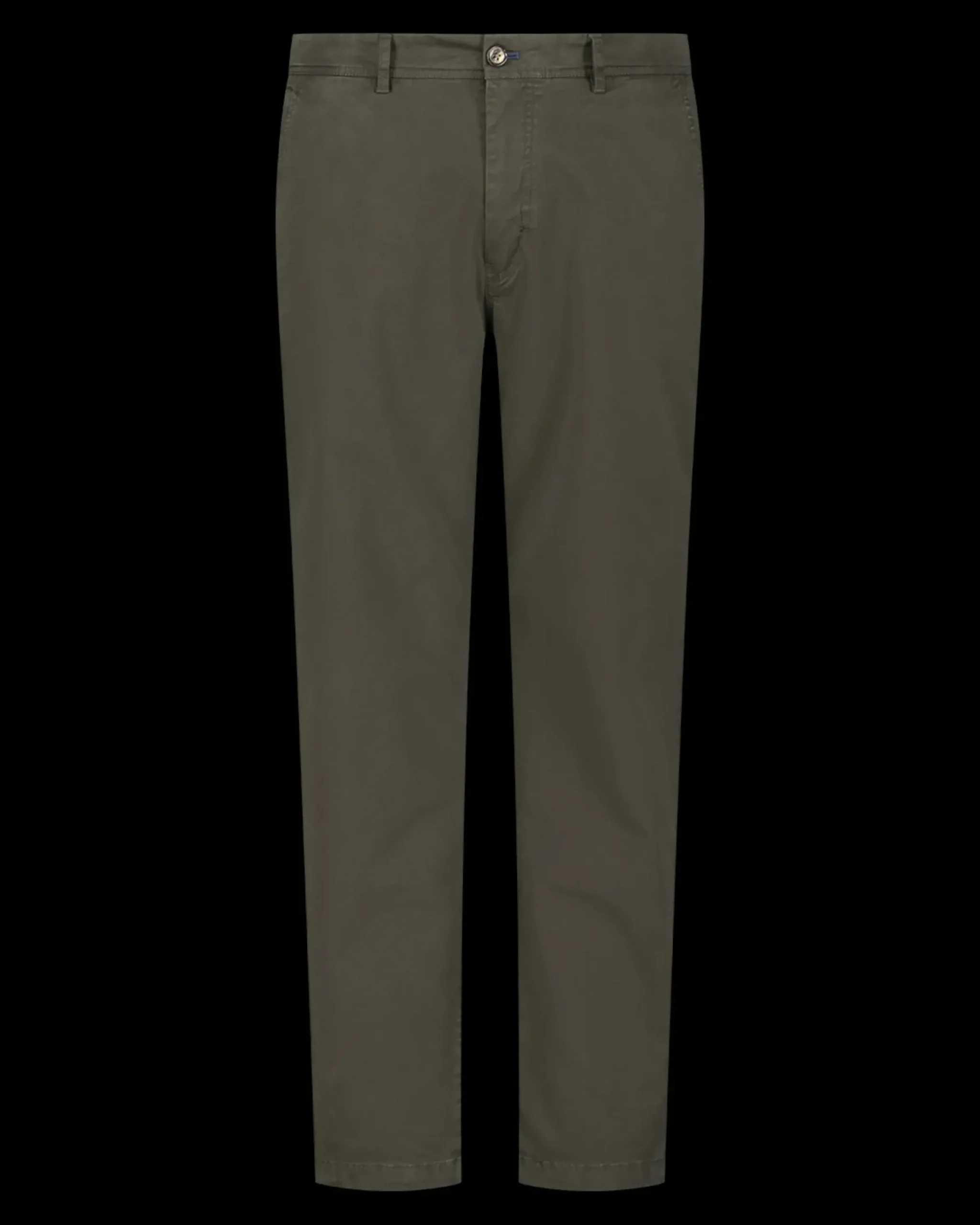 Katoenen donkergroene chino - Gravel Green